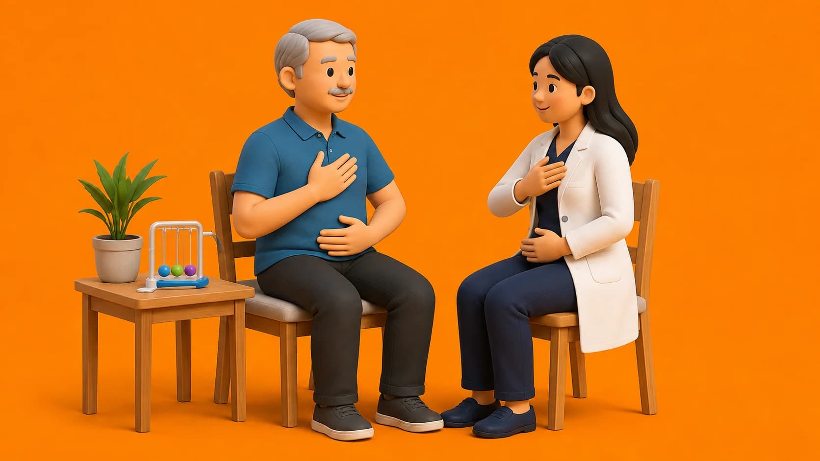 3D clinical illustration for COPD (Chronic Obstructive Pulmonary Disease) physiotherapy in India