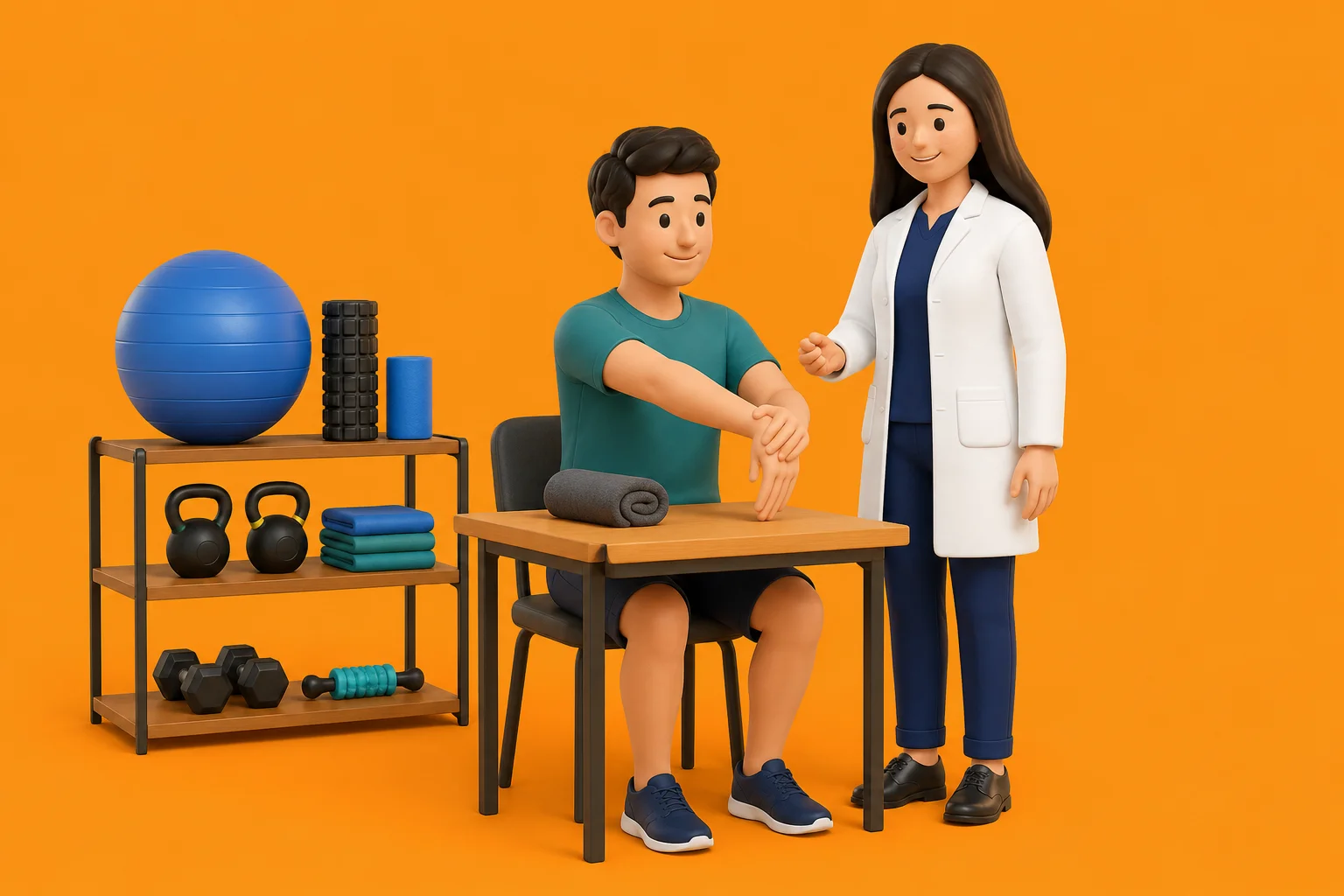 3D clinical illustration for Repetitive strain injury (RSI) physiotherapy in India