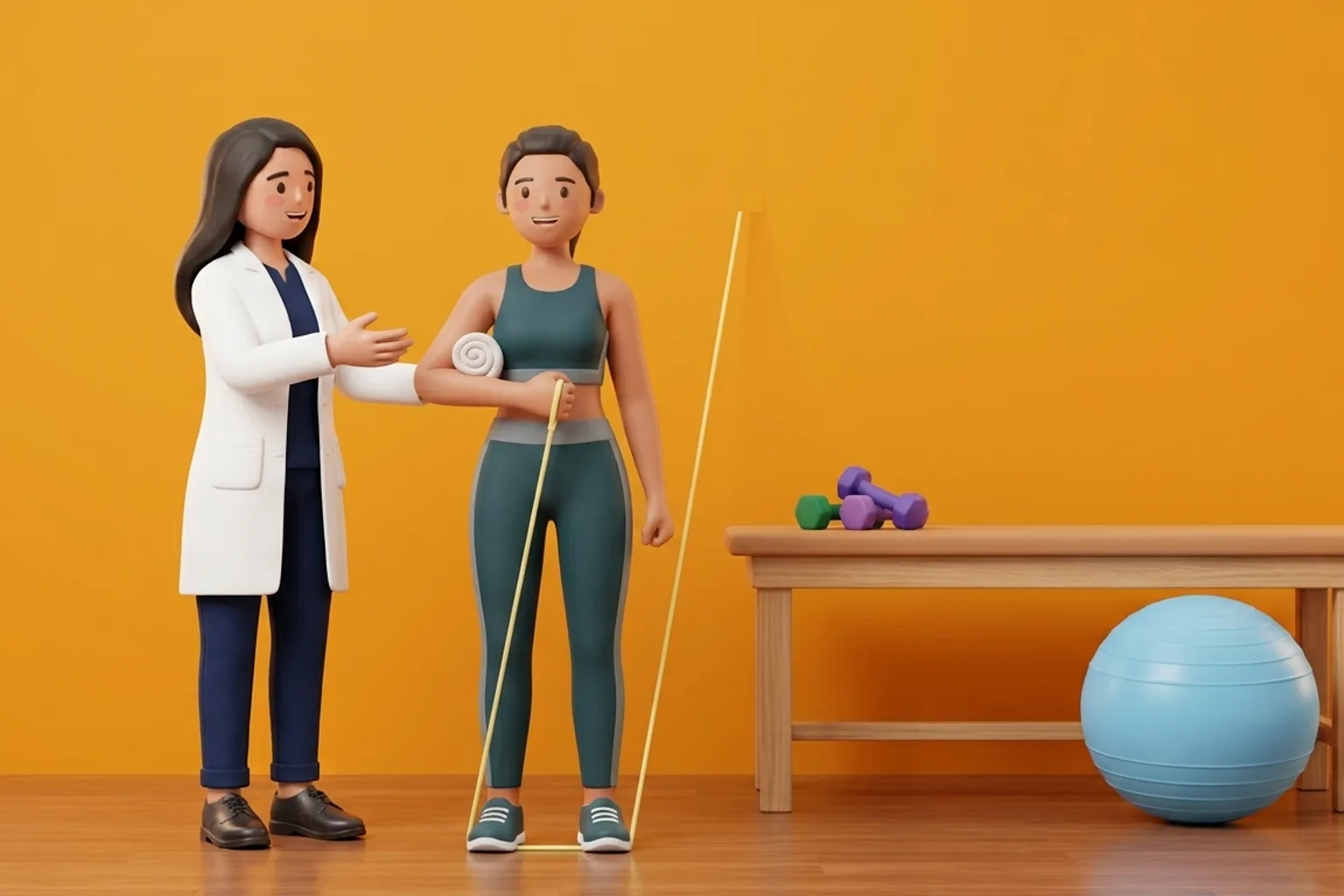 3D clinical illustration for Rotator cuff injury physiotherapy in India