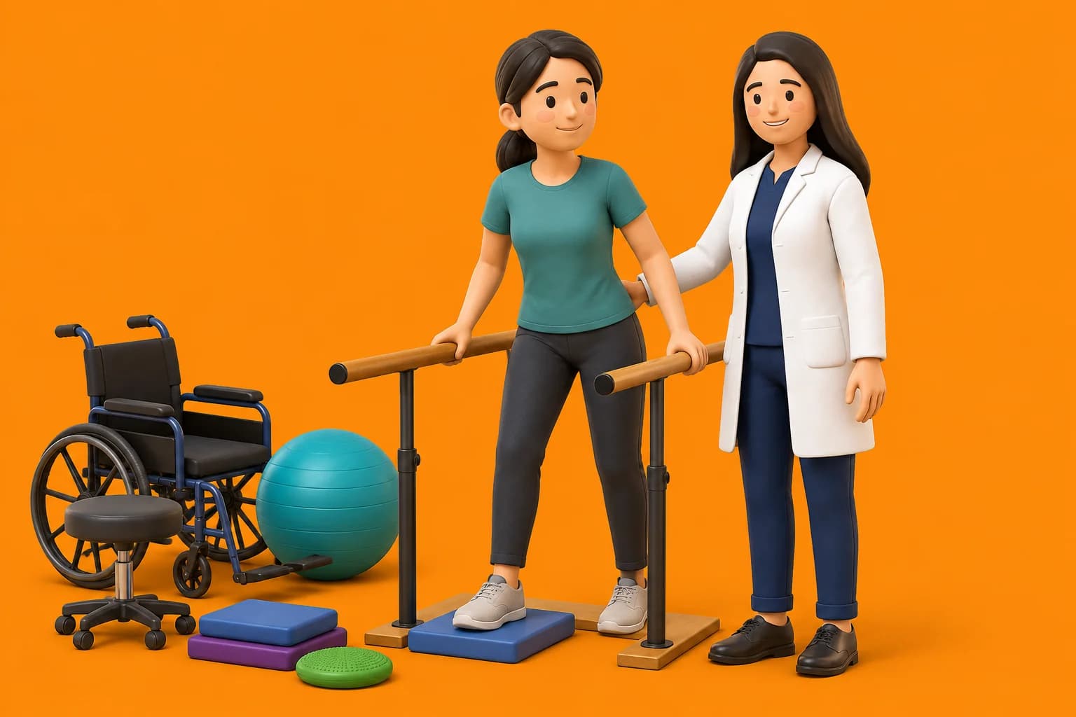 3D clinical illustration for Stroke physiotherapy in India
