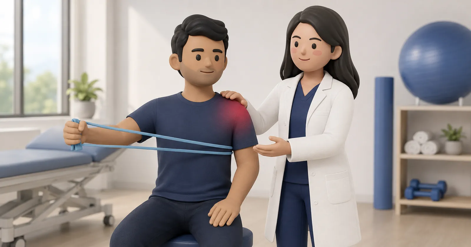 Illustration of the rotator cuff tendons around the shoulder joint that respond to graded loading rather than rest