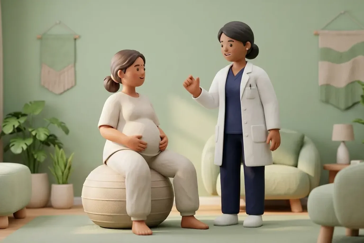 3D clinical illustration showing physiotherapy rehabilitation for Sacroiliac Joint Dysfunction in India